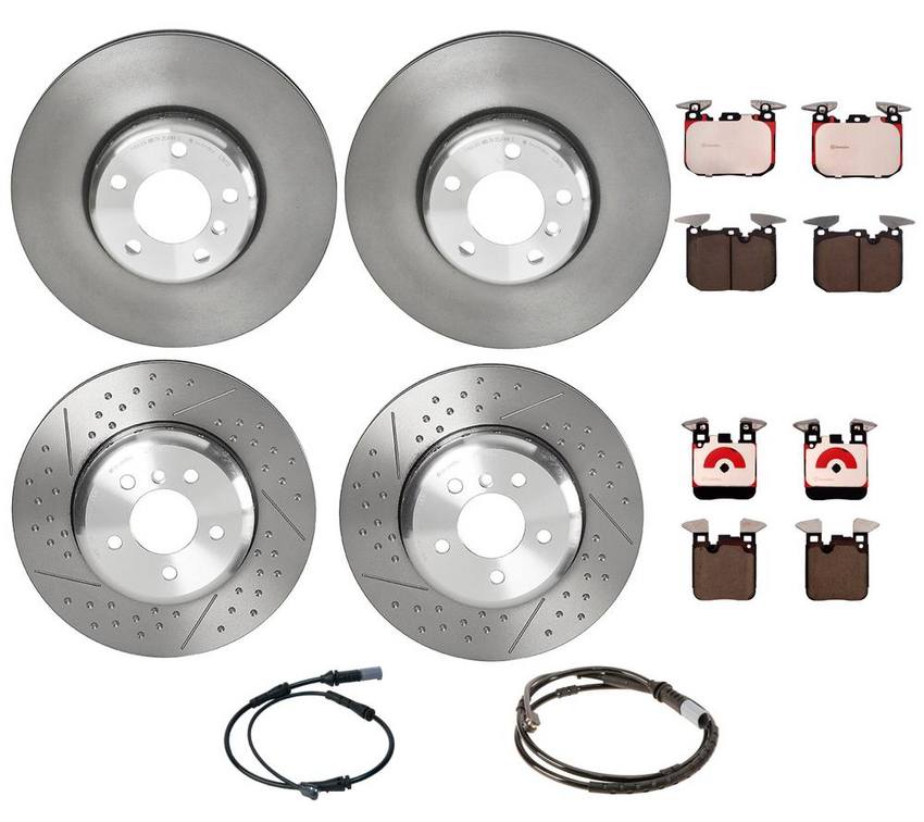 BMW Brembo Brake Kit - Pads &  Rotors Front and Rear (340mm/345mm) (Ceramic) 34218099354 - Brembo 3055085KIT